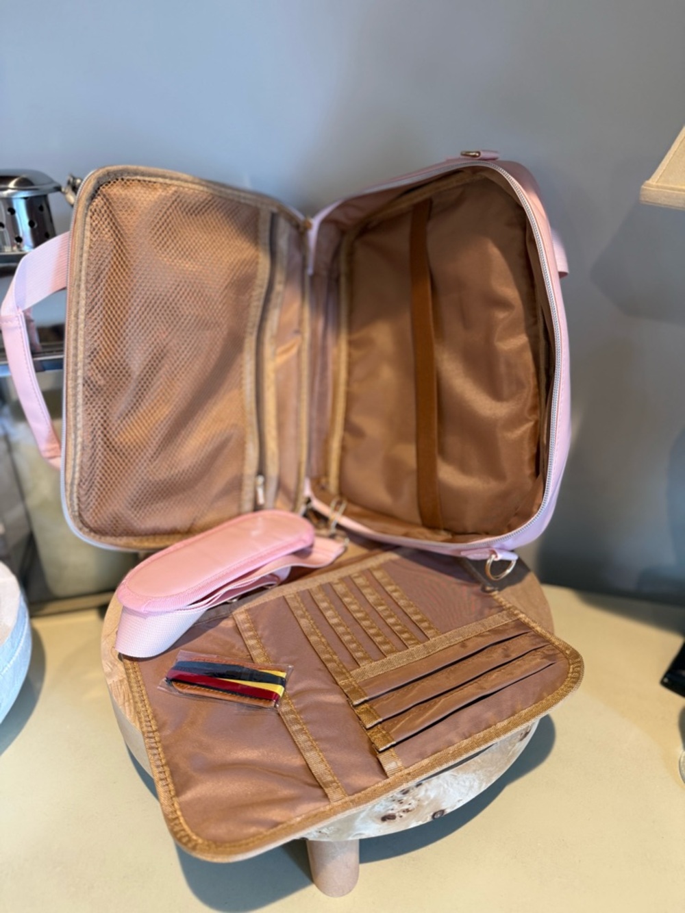 Faux Leather Bible Cover Case with Ribbon Bookmark - Pink - Picture 3 of 5